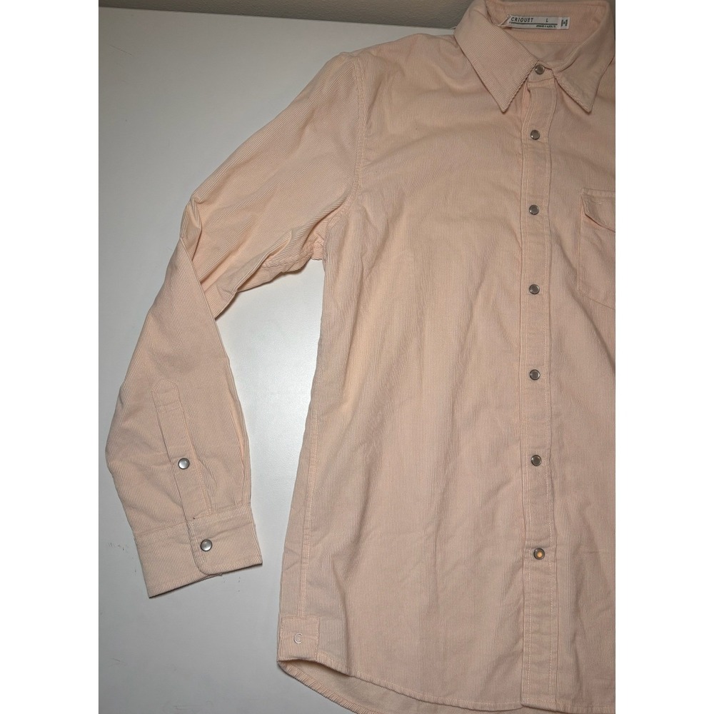 Criquet Men's Corduroy Snap Shirt | Peach | NWT | Large - Picture 4 of 7